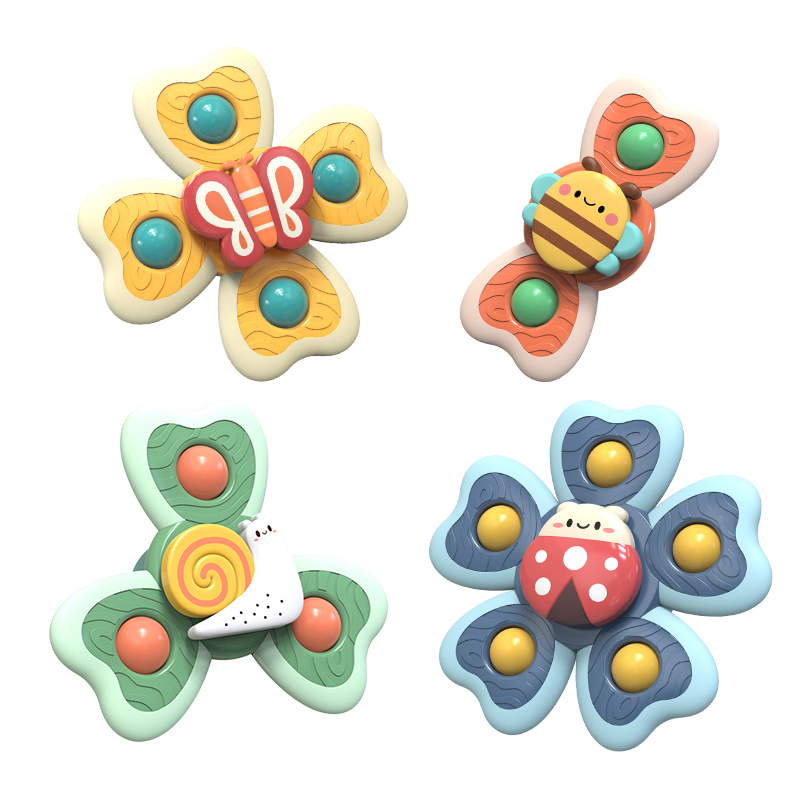2-4 Year Old Toddler Spinning Top Toy 3PCS Suction Cup Spinner Set Bath Time Fun Stem Learning Safe Play