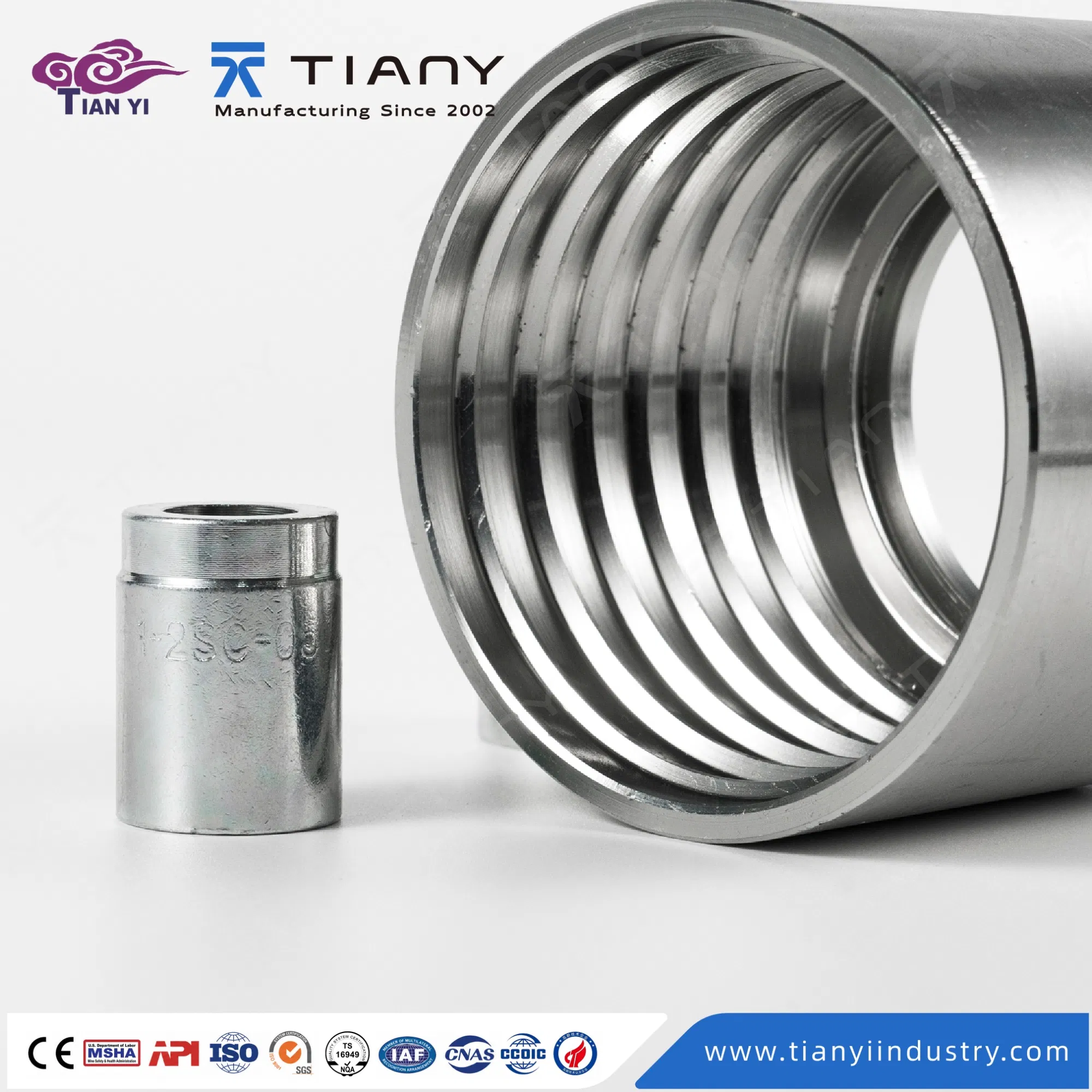 SAE R1at DIN20022 2sn Hose Fitting Ferrule Sleeve 00210 Carbon Steel with Zinc Plated Surface