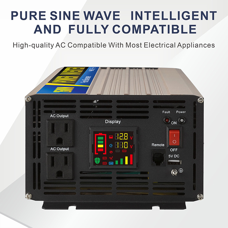 off Grid Solar System Smart E-Display 12/24/48V DC to AC High Frequency Pure Sine Wave Inverter 2500W