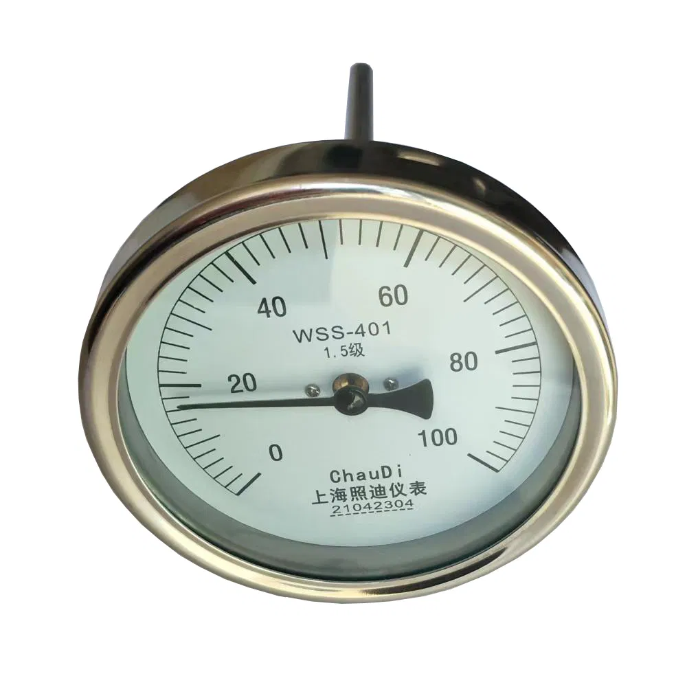 Male Nut/Thread Pointer Indication - 40-600º C Stainless Steel Bimetal Thermometer
