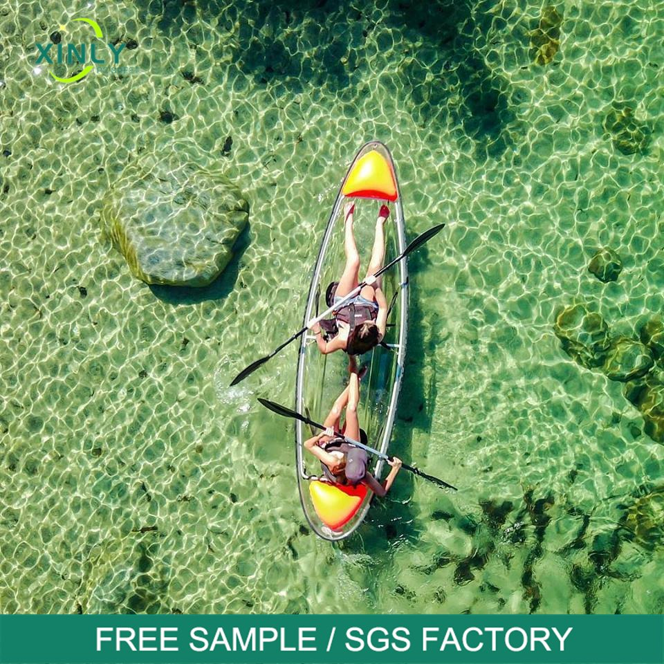 Crystal Ocean Clear Bottom Double Transparent Kayak Clear Fishing Kayak for 2 Person
