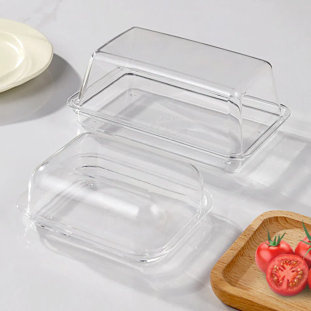 Plastic Service Tray with Cover - Portable PMMA Bread & Pastries Keeper