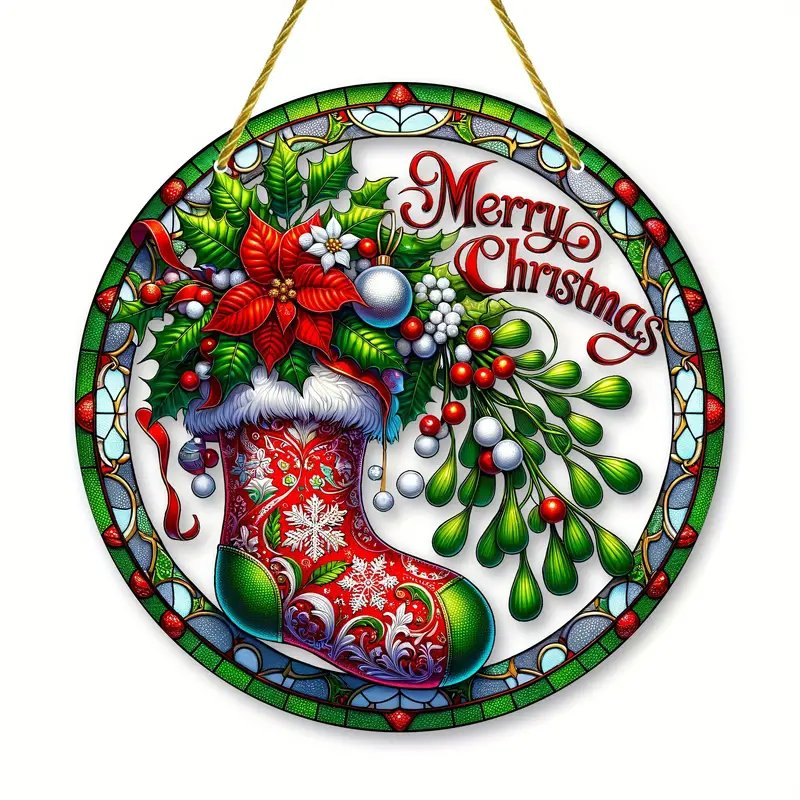 Christmas Holiday Acrylic Room Decoration Pendant, Holiday to Send Meals Friends and Family Gifts, Party Courtyard Decoration Elk, Snowman, Bell Pendant Decorat