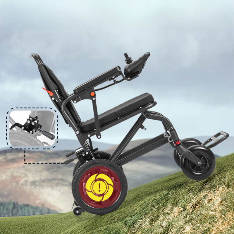 Portable Electric Wheelchair with High-Carbon Frame and Easy Folding Design