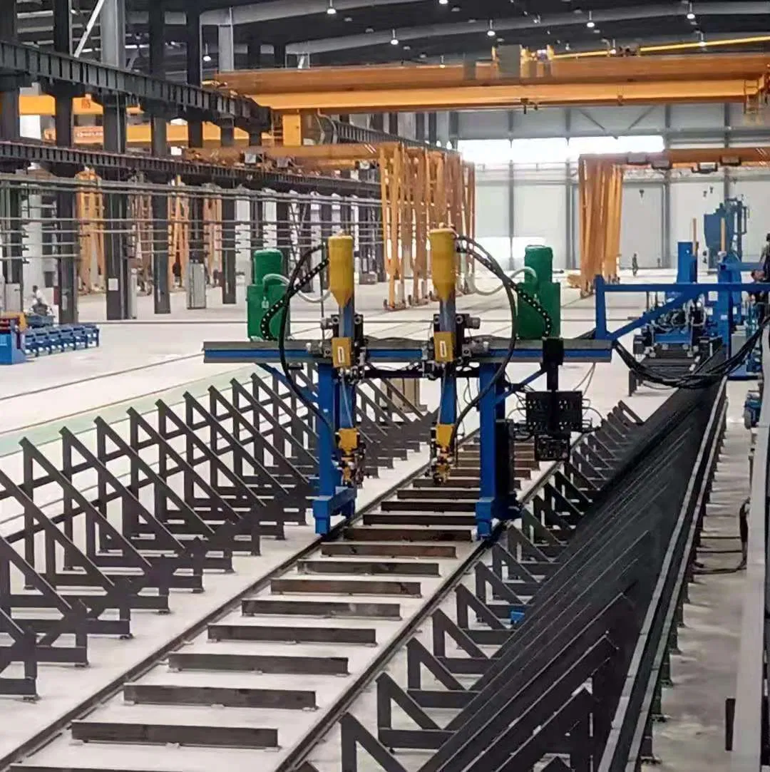 Gantry Type Steel Structure H Beam Fabrication Welding Machine Line