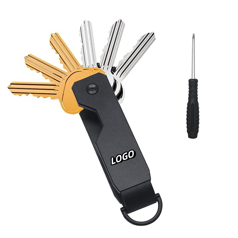 Wholesale Custom Logo Portable Metal Key Holder Creative Frosted Simple Key Storage Keychain