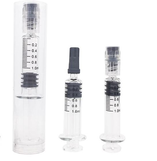 Filling Oil 1ml Luer Lock Prefilled Glass Syringe with Custom Label Plastic Tube Packaging