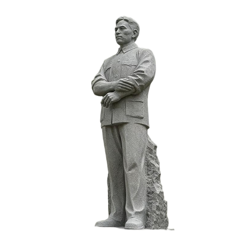 Chinese Granite Modern Figure Memorial Standing Statue