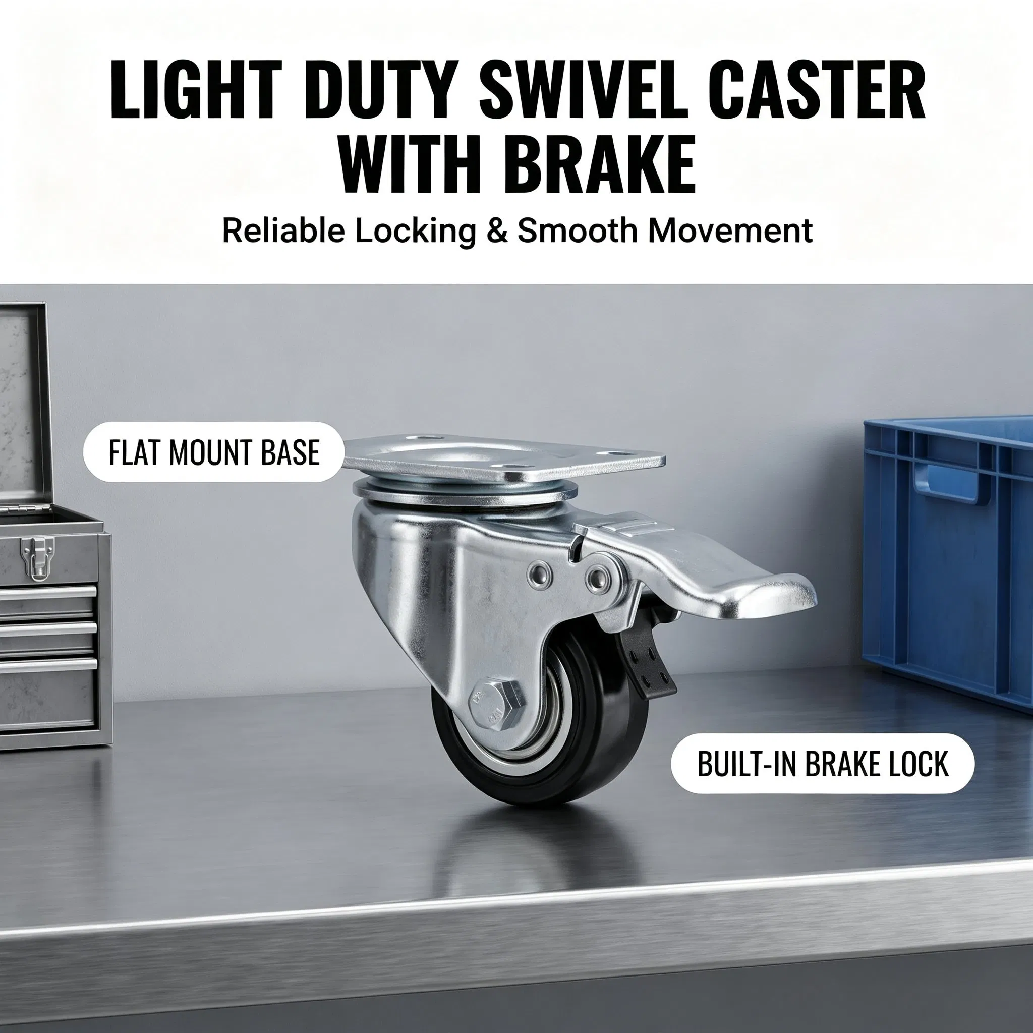 Exclusive Agent Light Duty Caster Roller Fixed Tool Cart Ball Caster Wheels with Lock