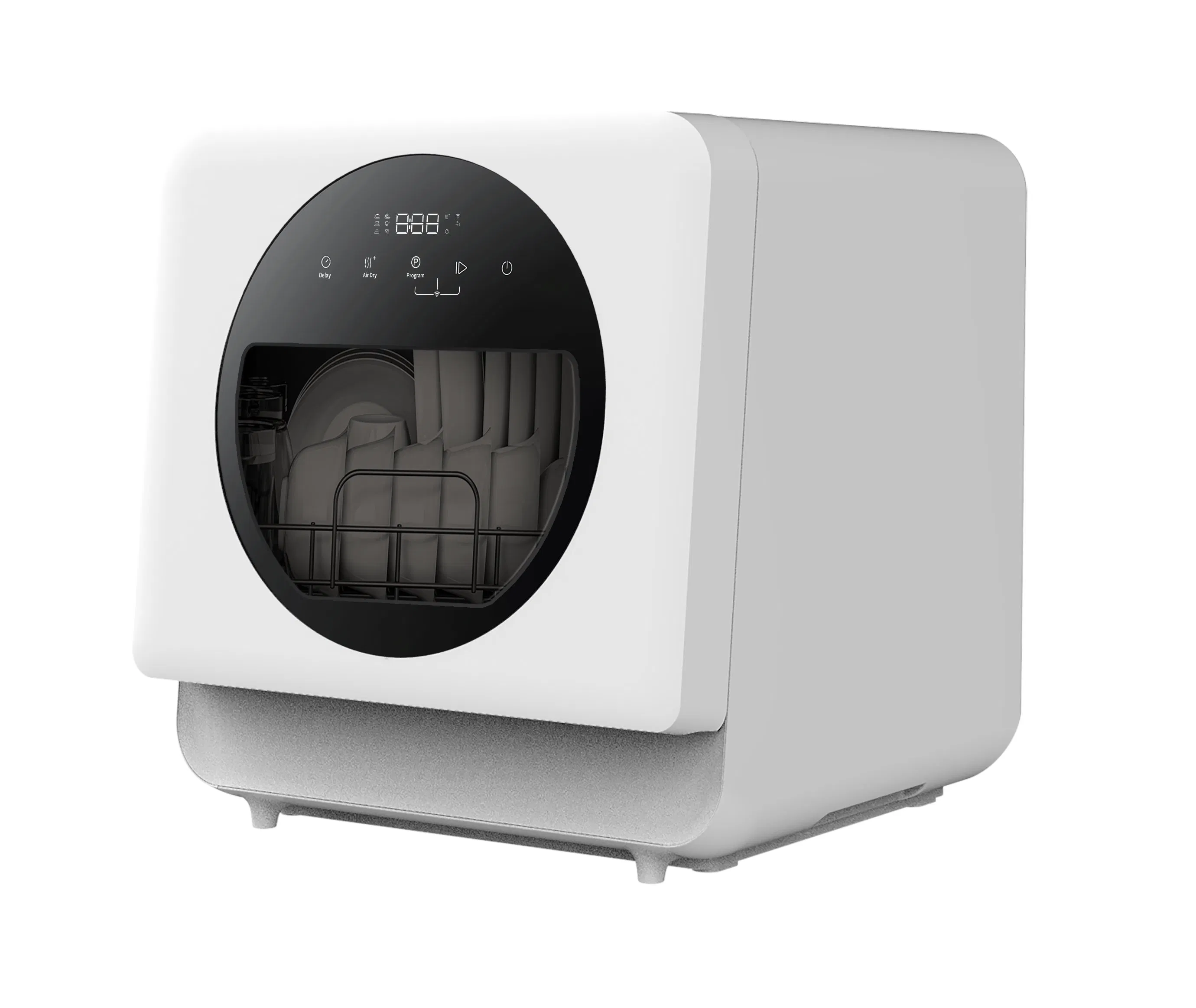5 Stes Portable Counter-Top Dishwasher with Transparent Window