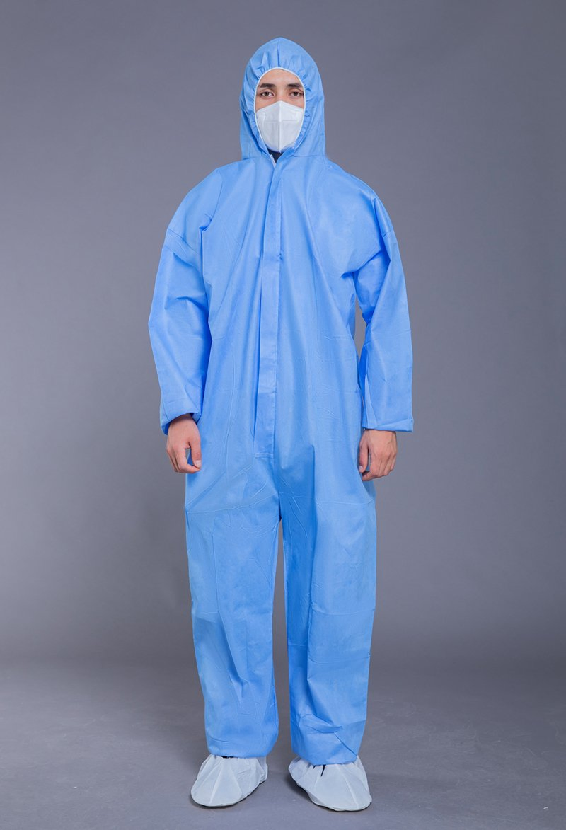 35GSM SMS Non-Woven Disposable Protective Coverall Blue White Clothing FDA CE GB Standard AAMI Level 2 ISO 9001 ISO 13485