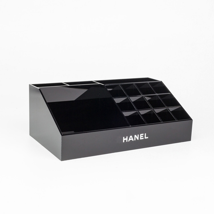 Luxury Black Acrylic Organizer Box for Cosmetics with Customized Logo