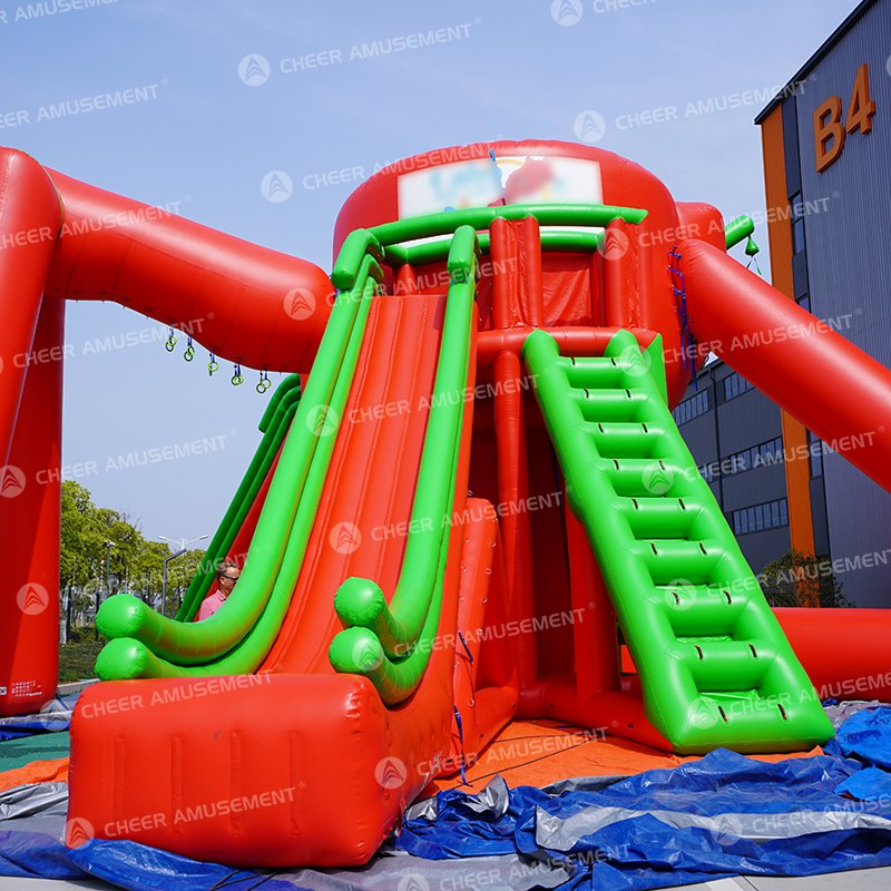 Customized Outdoor Inflatable Water Slide Aqua Park Equipment with Giant Climb Tower