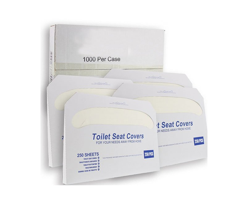 1/2 Fold Paper Toilet Seat Covers - Disposable Virgin Paper Half-Fold Toilet Seat Cover Dispensers