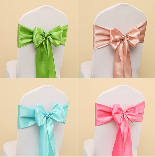 Factory Wholesale Wedding Chair Bow Decoration for Party Banquet Event Chair Sashes