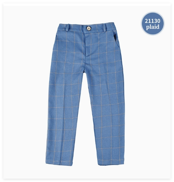 British Style Kids' School Suit Trousers Solid Plaid Decoration Design Uniform Pants
