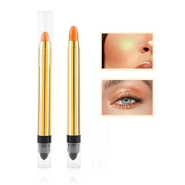 Multifunctional Beauty Stick Pressed Mineral Powder Makeup Pen Blush Highlighter Sponge Head Pearlescent Bronzers Highlighters