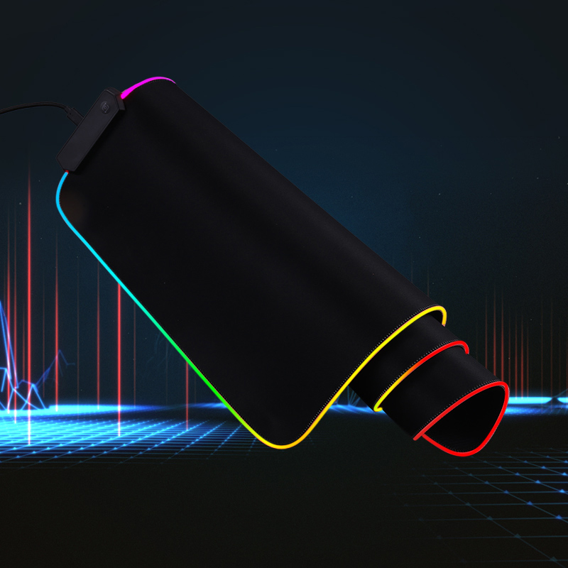 RGB Gaming Mouse Pad, Large Extended LED Mouse Pad, Waterproof Surface RGB Mouse Pad, Non-Slip Rubber Base Gaming Mouse Pad for Game