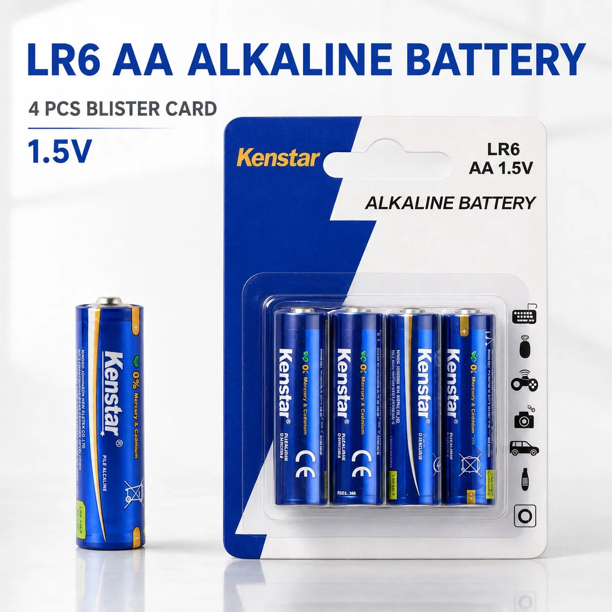 AA Lr6 Primary Alkaline Battery 4PCS Blister Card OEM Private Label Service