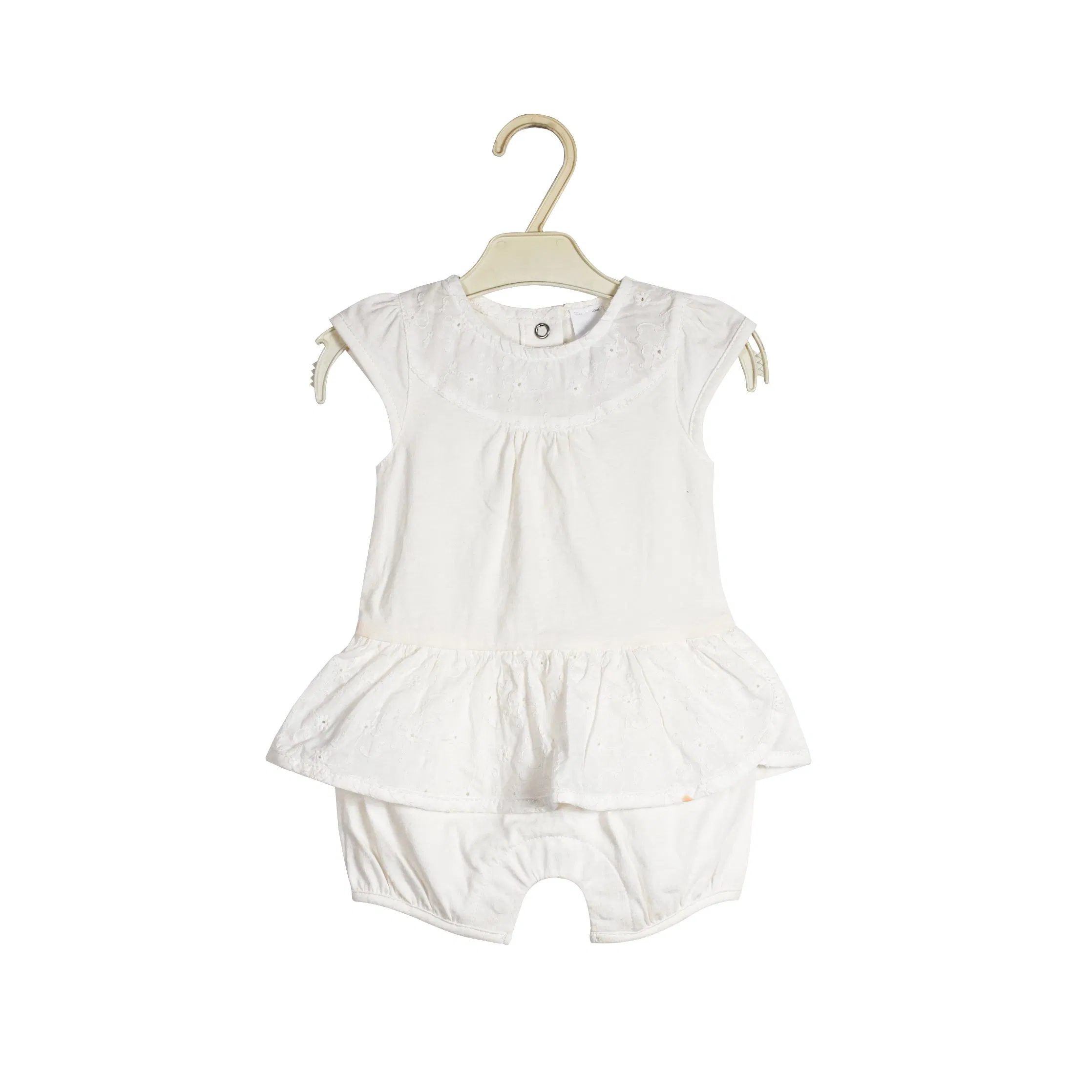 Summer Fashion Popular Sleeveless White Cut-out Embroidery Romper for Kids