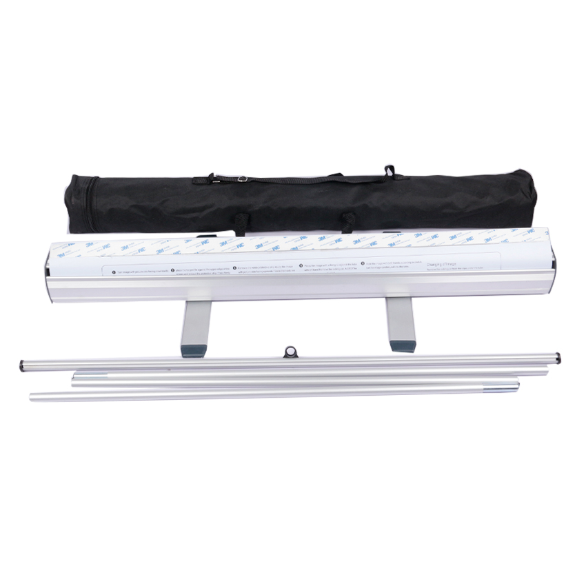 Customized Exhibition Wide Base Aluminum Pull Roll up Banner Stand Display Screen