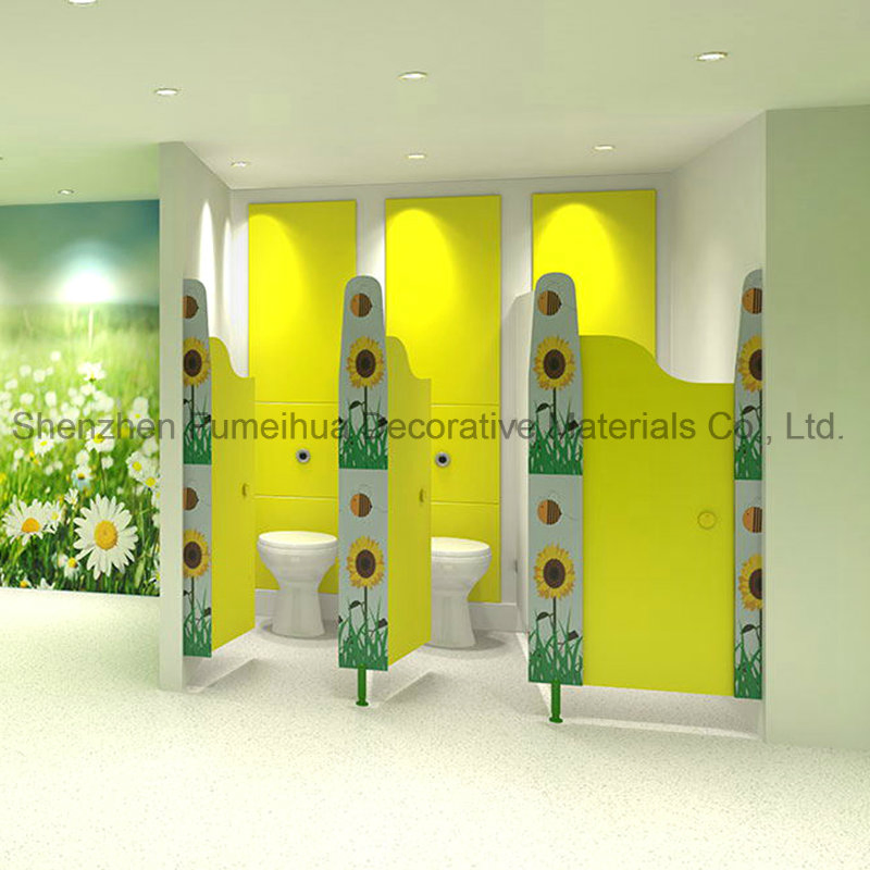Good Quality HPL Sheets Toilet Partition Cubicle with Nylon Accessories