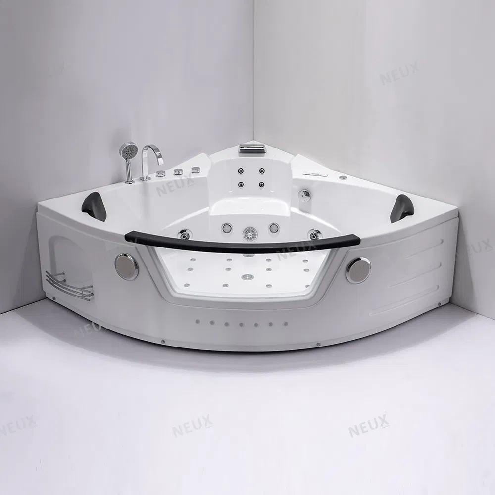 Whirlpool Corner Bath Two Person Whirlpool Tub with Touch Screen Controller