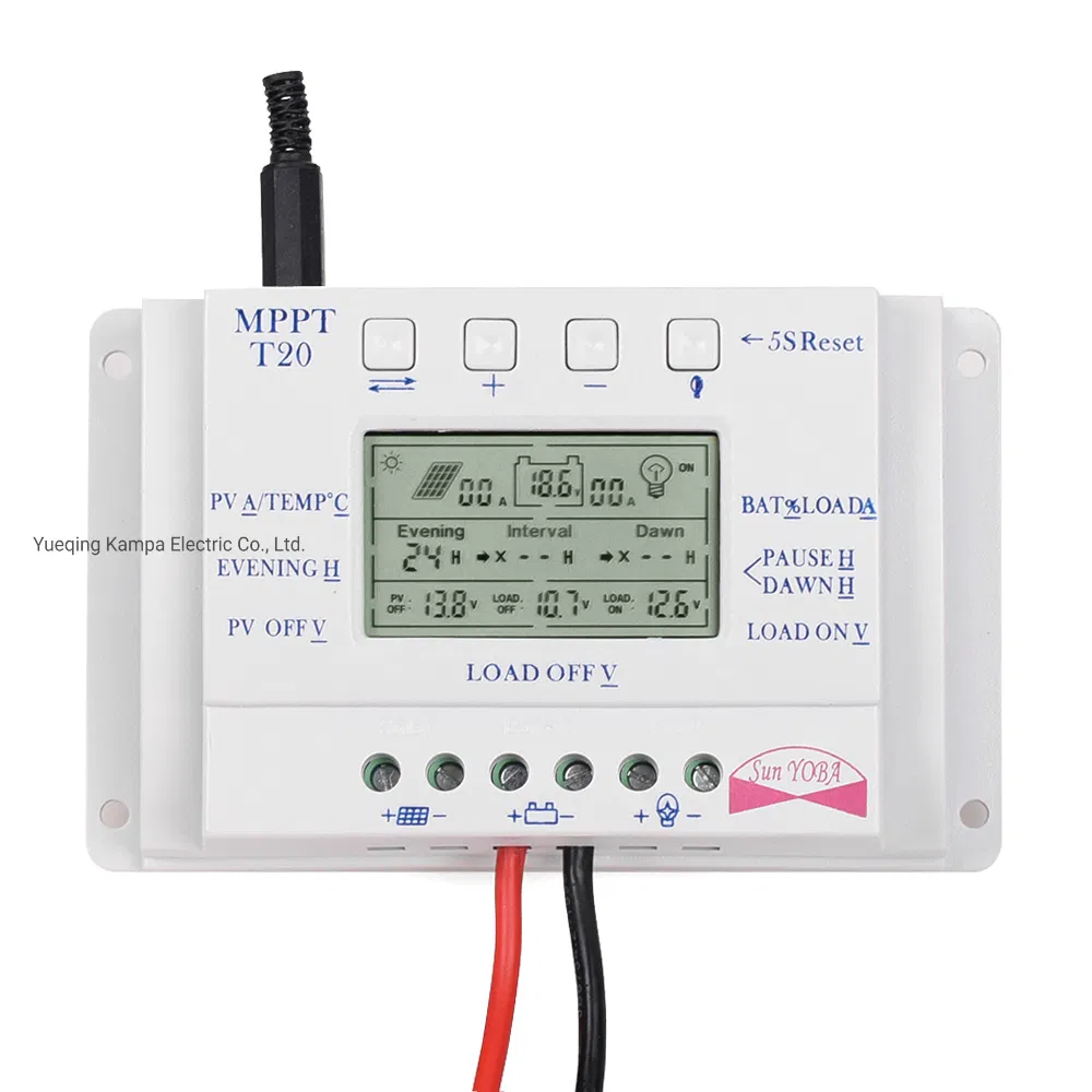 OEM LCD Display 20A MPPT 12V/24V Solar Panel Battery Regulator Charge Controller