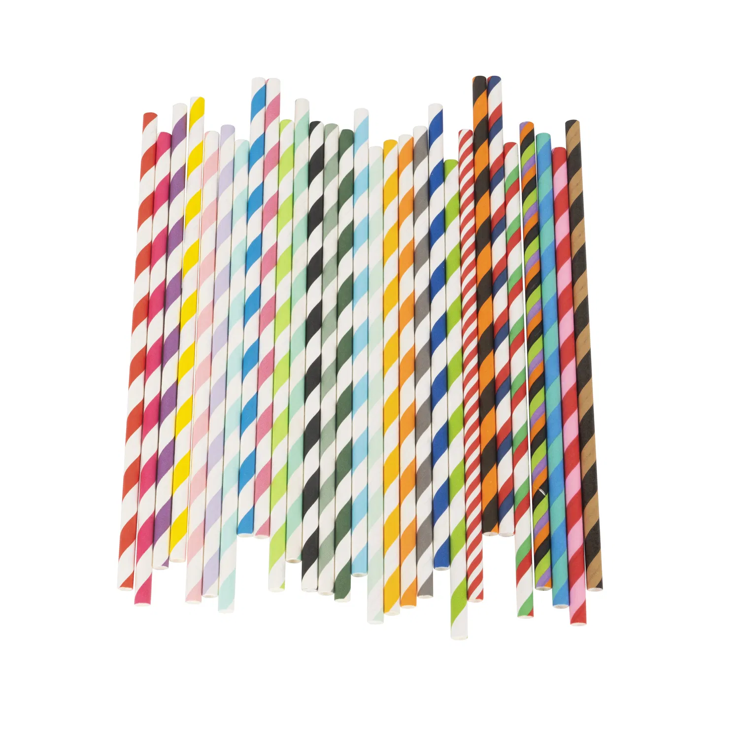 Hot Sale Party Accessory Custom Assorted Colorful Eco Friendly Stripe Disposable Straw Paper Biodegradable Paper Straws