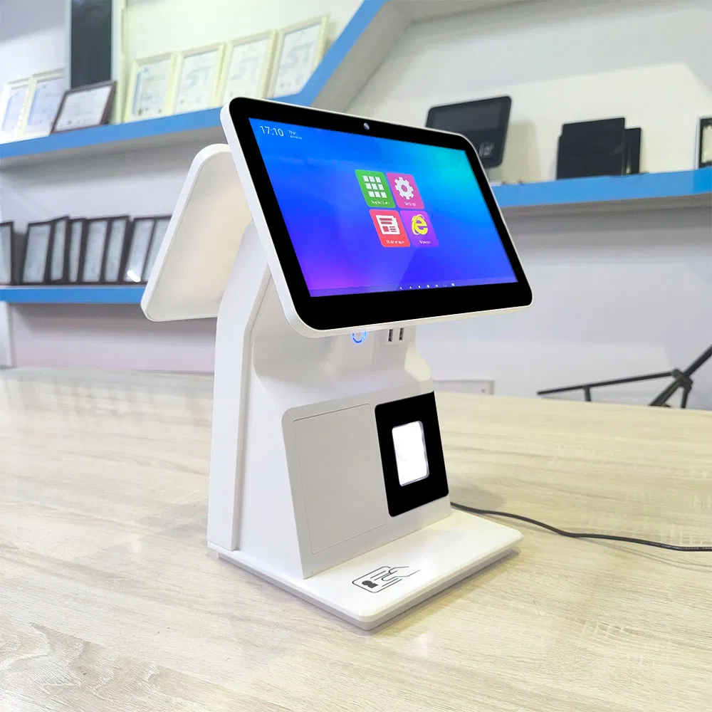 11.6" Dual-Screen Desktop Visitor Kiosk with Qr Code Scanner