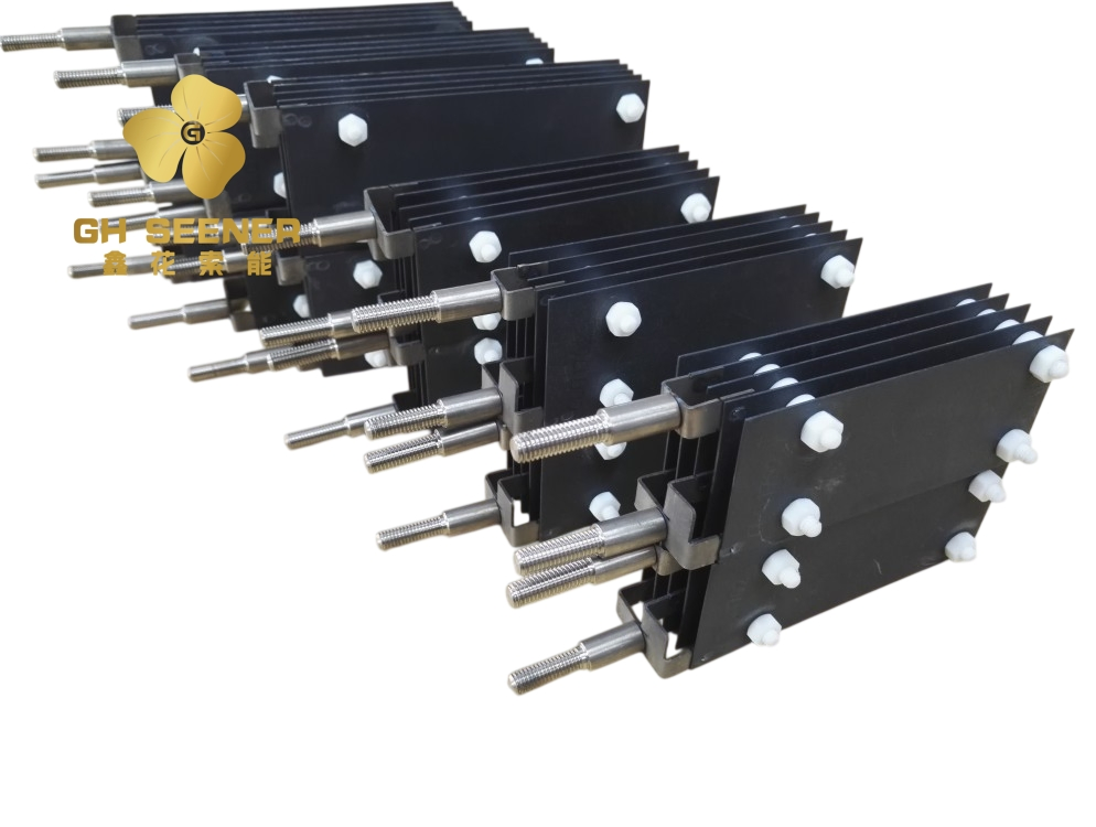 Ruthenium Iridium Oxide Mmo Coated Titanium Plate Electrode Assembly for Electrolytic Sodium Hypochlorite Water Treatment Dsa Titanium Anode Stack Module
