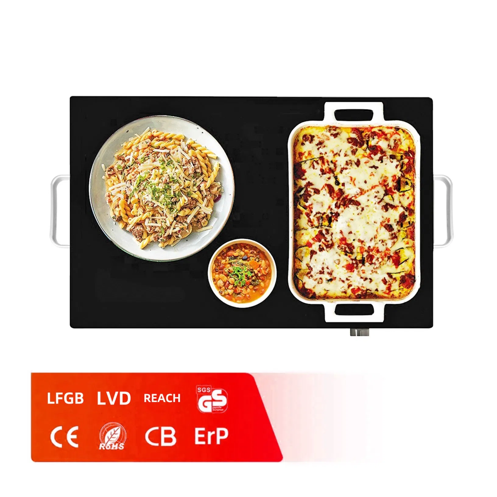 Electric Food Warming Tray for Parties Buffets Restaurants with Glass Surface