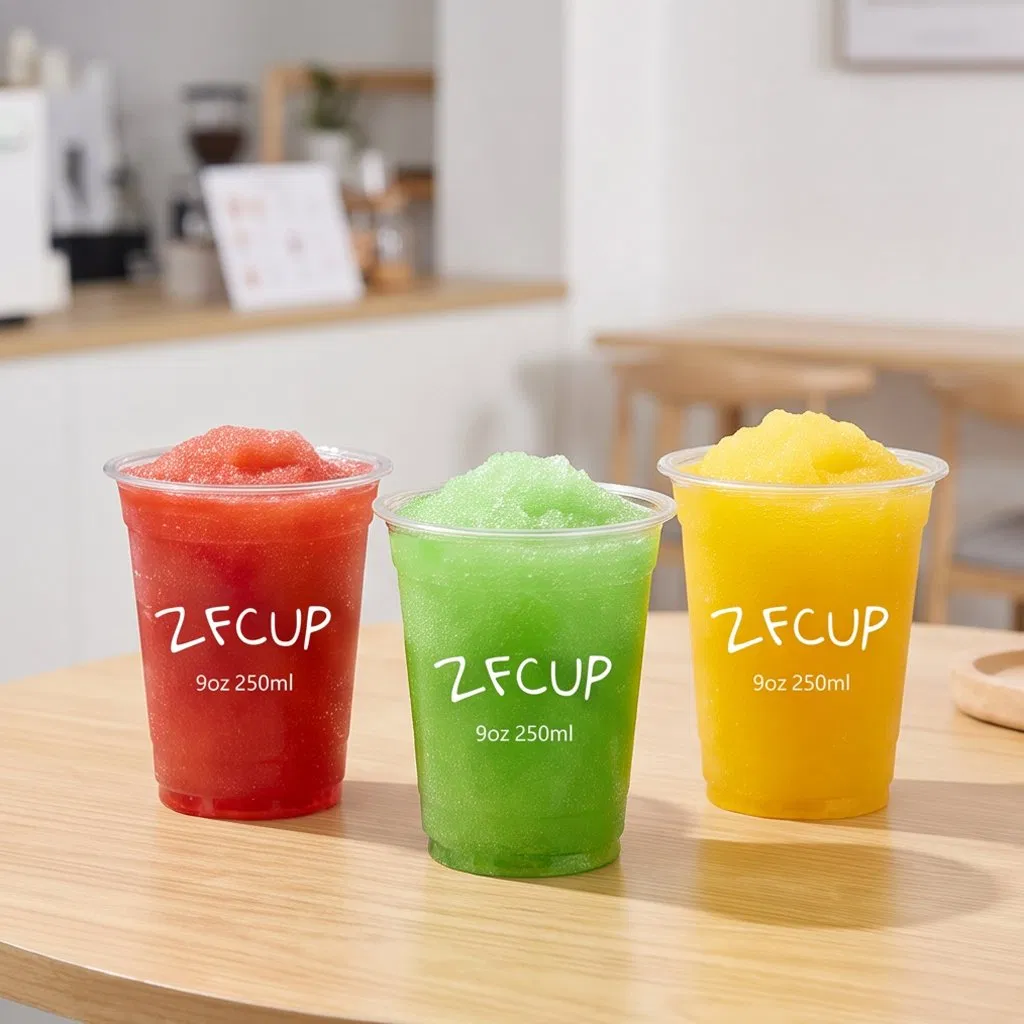 Custom Food Beverage Container Durable 9oz 250ml Small Iced Drinking Disposable Cups