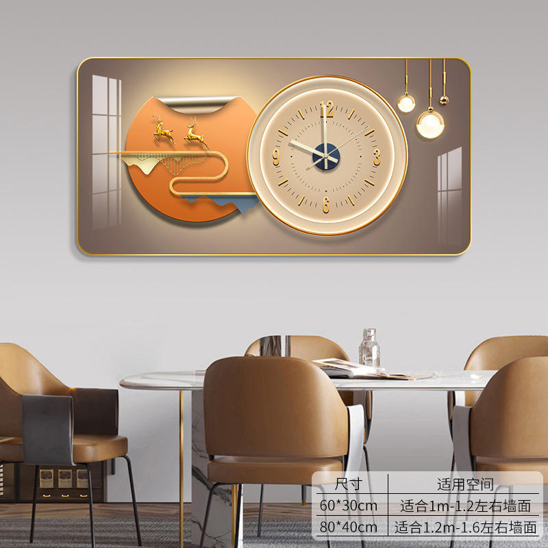 Wholesale PVC Frame Living Room Decor Clock Crystal Porcelain Wall Art Painting