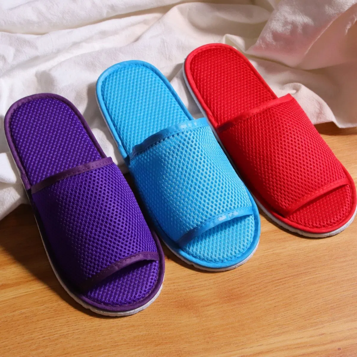Hotel Amenity Mesh Cloth Colored Disposable Slippers