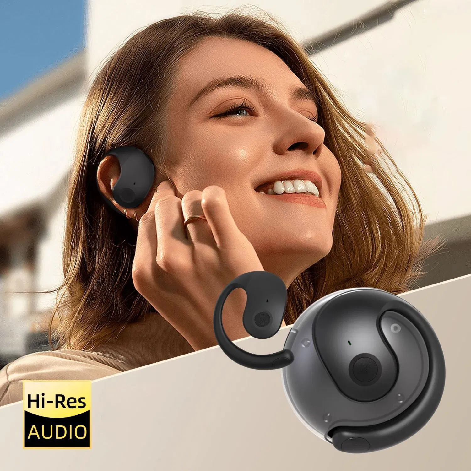 Ciaok New Wireless Ear-Hanging Bone Conduction Sports Earphones Support for Multi-Language Translation.