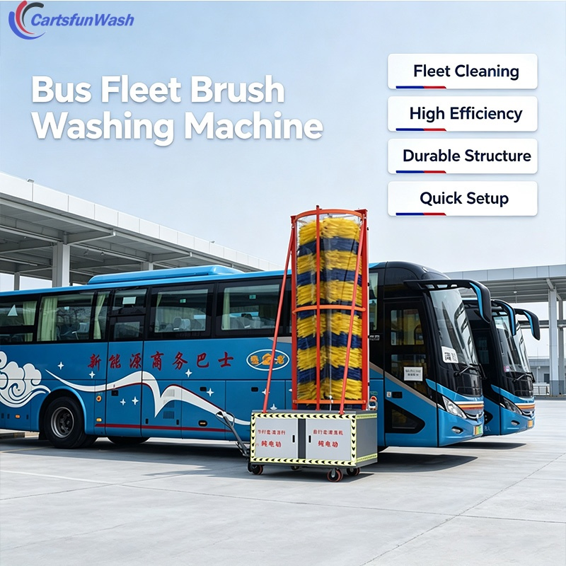 Mobile Single Brush Vehicle Washing Machine Portable Fleet Stainless Equipment for Bus Cargo Truck Logistics Depot Cleaning