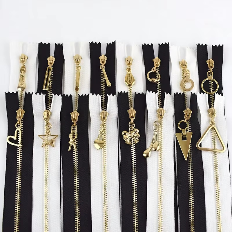 Customizable 15/20/25/30cm Black White Metal Zipper Close-End for Handbags Purses Shoes Garment Sewing Accessories