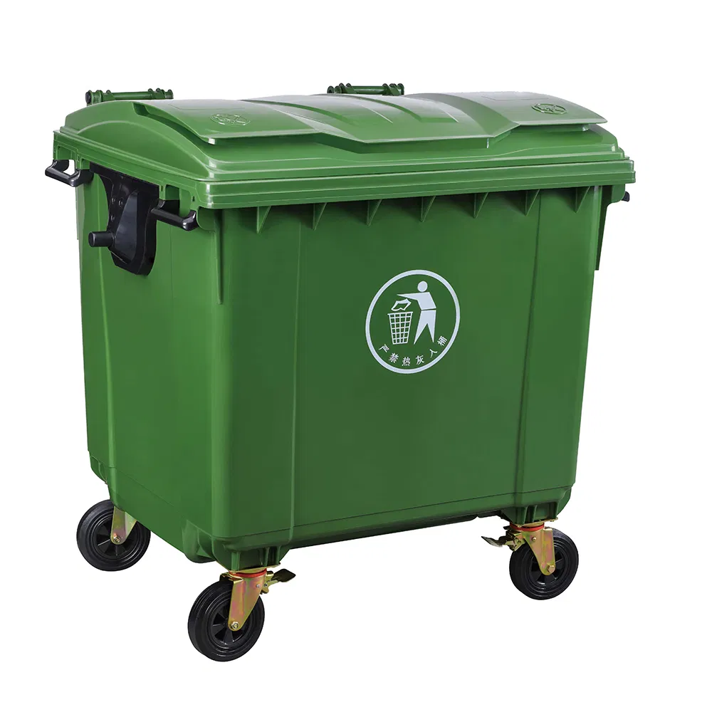 1100L Customized Color Plastic Industrial Dustbin Mobile Waste Bin Garbage Container Trash Can with Four Wheels