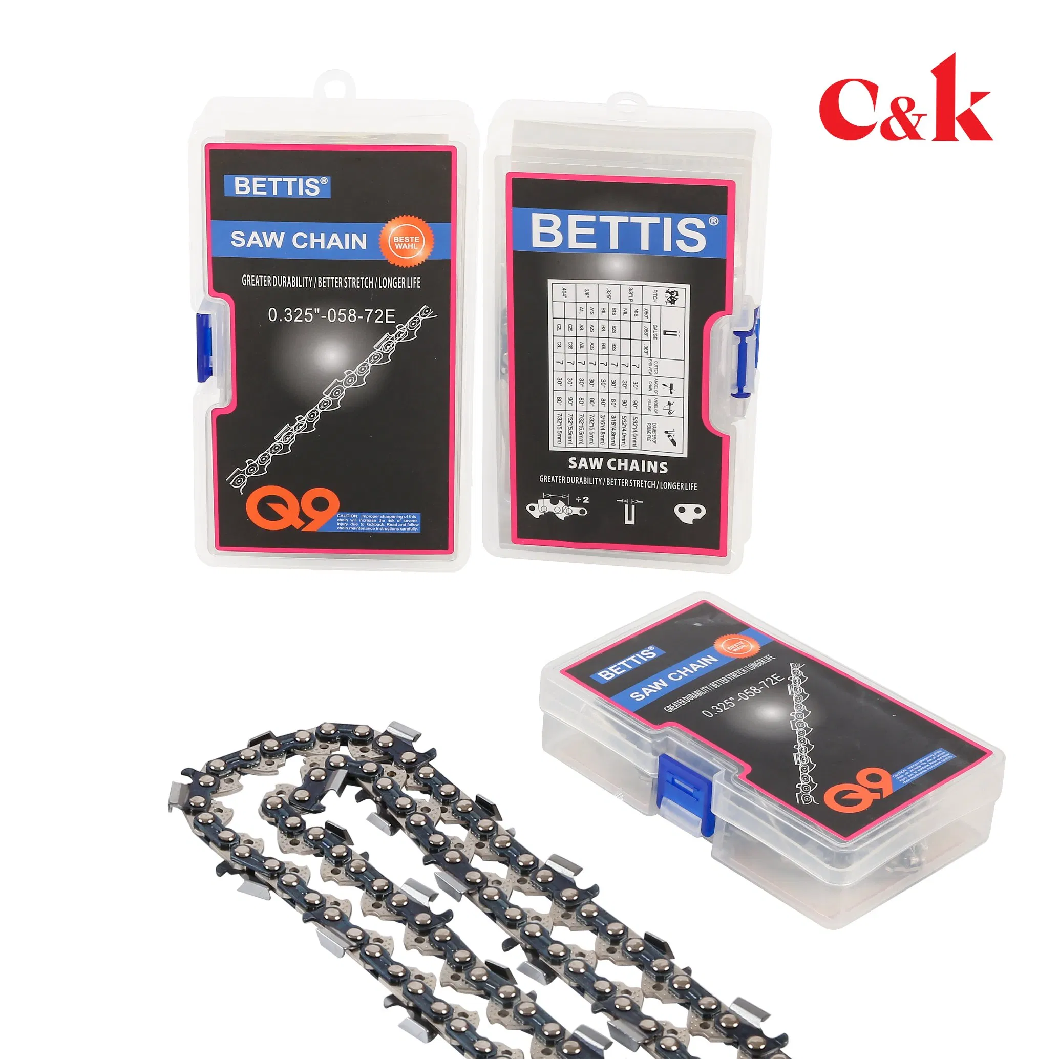 Bettis Chain Saw Chain Pitch 325" Gauge 058 Full Chisel Chainsaw Chain for Wood Cutting