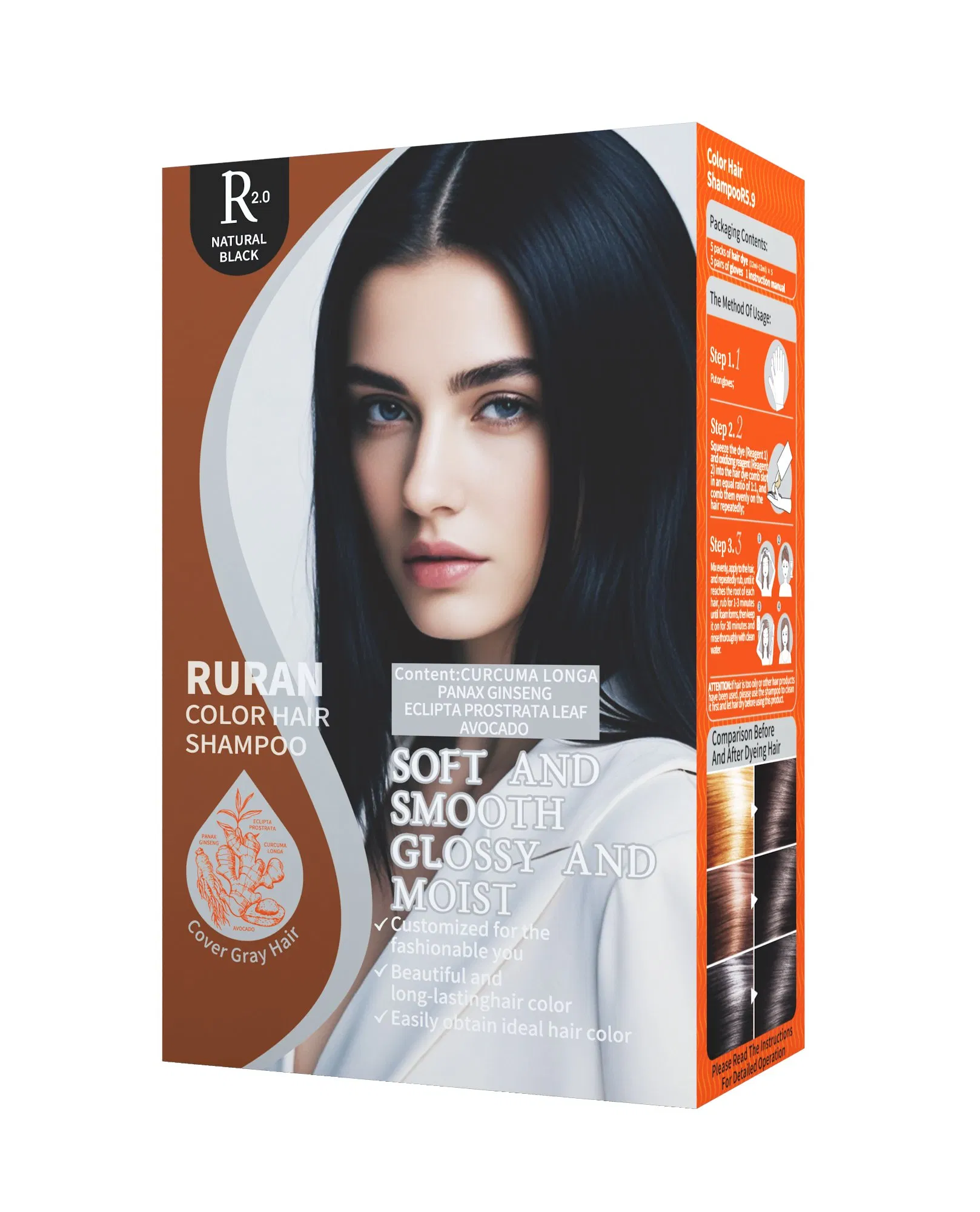 Factory Professional Approved Hair Shampoo Ammonia Free Hair Color Shampoo Black Shampoo