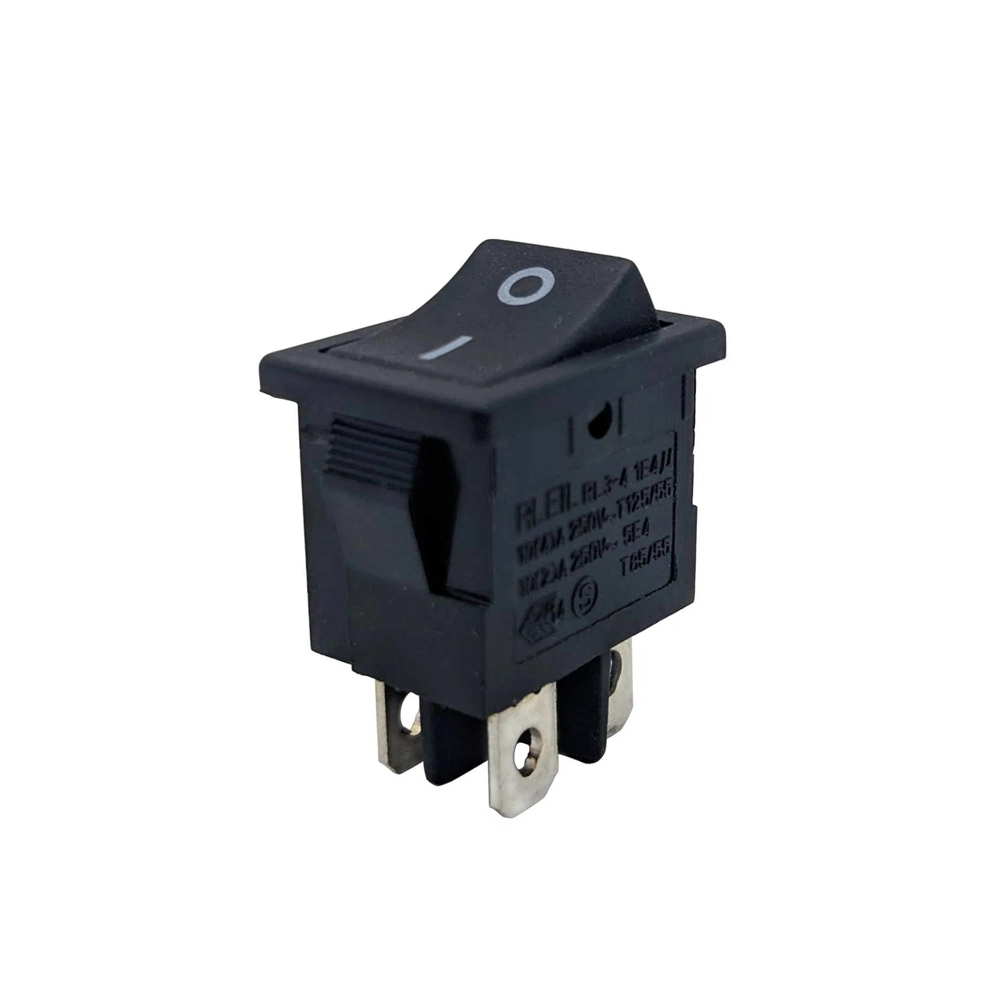 Black Non-Illuminated Snap-in Quick Connect Terminal Rocker Switch