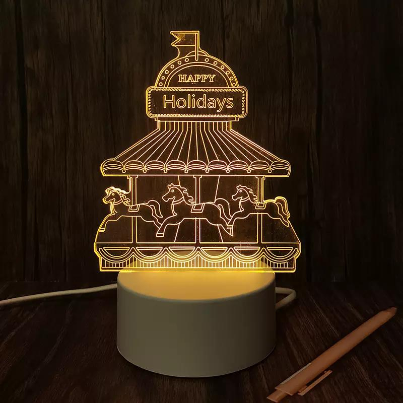 Strange New LED Creative Gift Table Lamp Electronic Products 3D Night Light Acrylic USB Night Light, Christmas Decoration LED Light