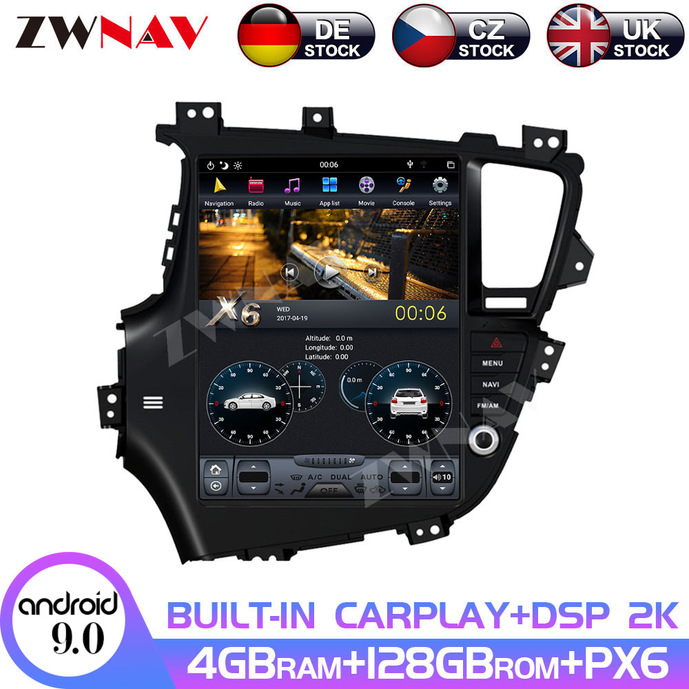 128GB Tesla Screen for KIA Optima K5 2010 2011 2012 2013 Android 9.0 Car Multimedia Player GPS Navigation Auto Radio Stereo Unit