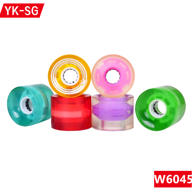 6045mm China Manufacture Wholesale Custom LED Light up Transparent Flash Polyurethane Skateboard Wheels