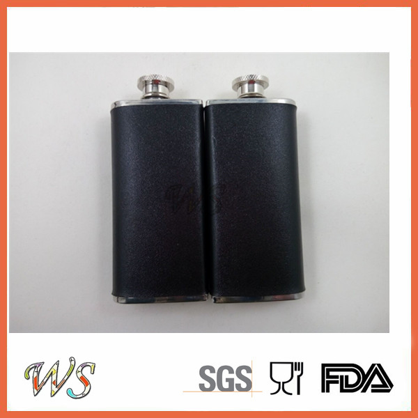 Wsjjyy043 High Quality Liquor/Whisky Flask, Leather Covered Stainless Steel Hip Flask